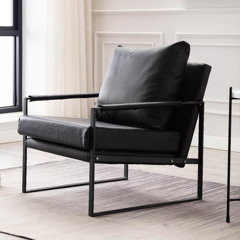 Fauteuil Moderne en Cuir et Métal